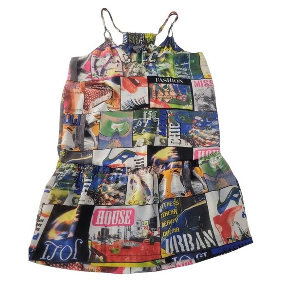 Bershka Mini Pop Art Dress Size M Vibrant Colorful Art To Wear Fashion Statement - Picture 4 of 11